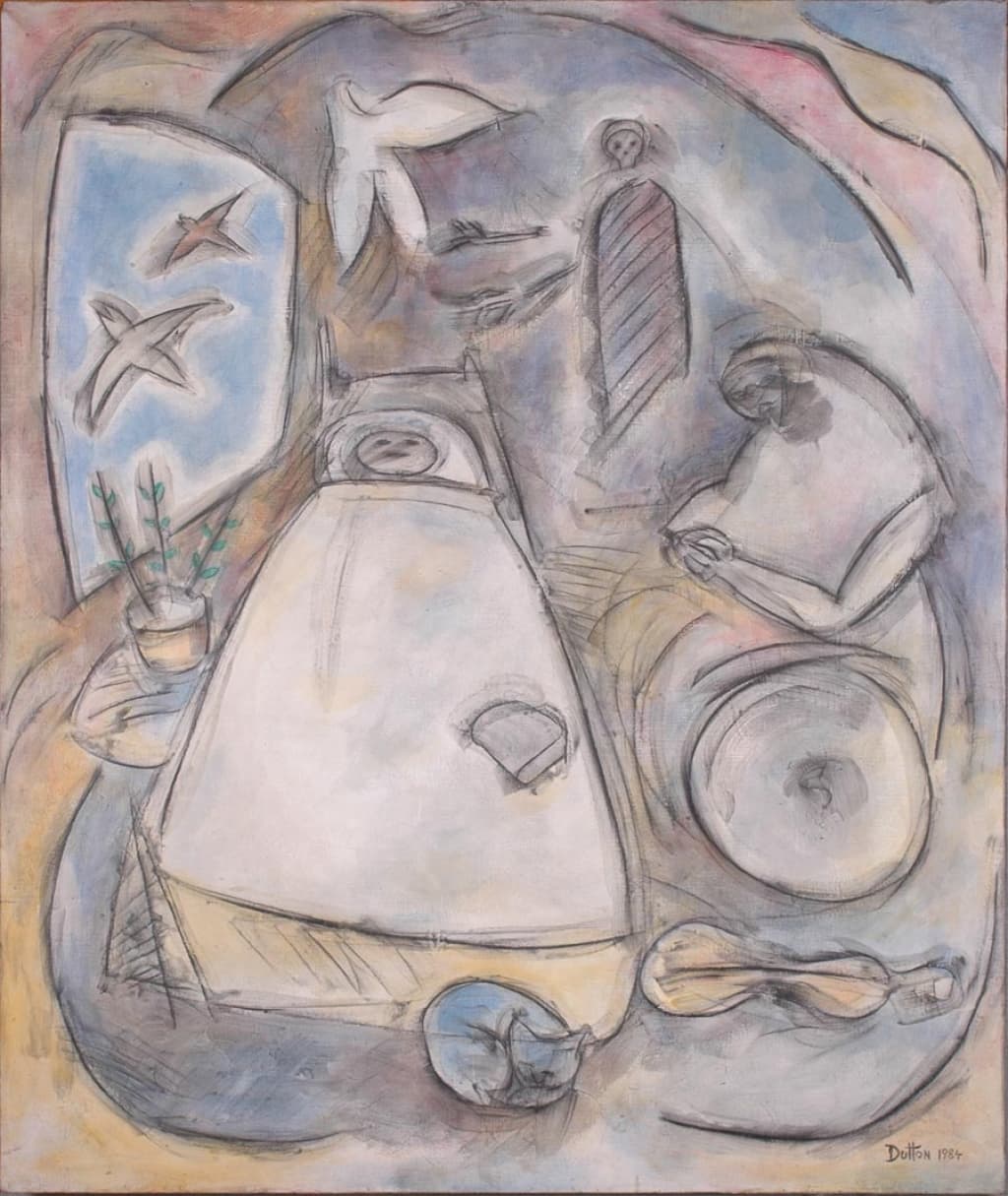 Death of a Ballad Singer — painting by Dan Dutton, 1984